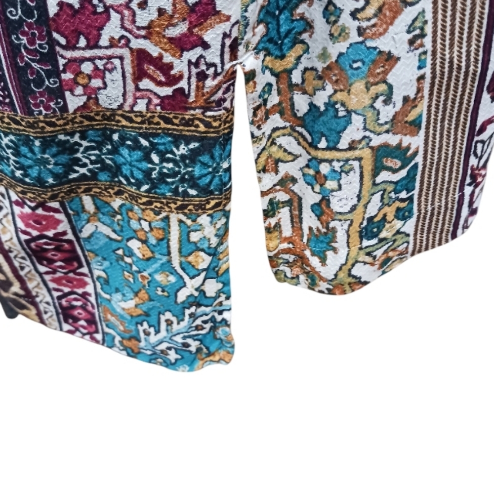 J. Jill Patchwork Print Tunic Blouse Lagenlook Cottage - Picture 8 of 14